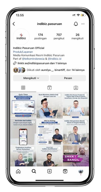 IndiBiz Pasuruan social channel